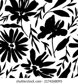 Black And White Floral Pattern Vector Art & Graphics