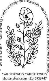 Wild Flowers is suitable for t-shirt, laser cutting, sublimation, hobby, cards, invitations, website or crafts projects. Perfect for magazine, news papers, posters, headers etc.