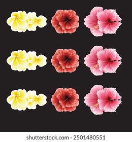 Wild flowers vector collection. herbs, herbaceous flowering plants, blooming flowers, subshrubs isolated on white background.