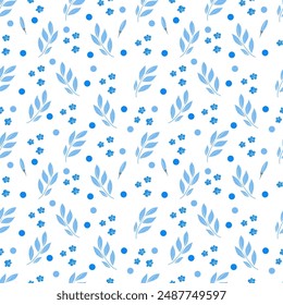 Wildblumen Vektorgrafik Kollektion nahtlose Muster. Blühende Pflanzen, blühende Blumen, auf weißem Hintergrund. Handgezeichnete detaillierte botanische Vektorillustration.