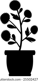 Conjunto de Vector de flores silvestres. Hierbas silvestres, hojas, subgrupos y ramas dibujadas a mano. Colección de Elementos negros botánicos. Ilustración en blanco y negro de diferentes flores Pequeñas. Plantas medicinales.