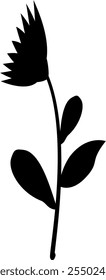 wild flowers vector set. Hand drawn wild herbs, leaves, stems and branches. Collection of botanical black elements. Black and white illustration of different small flowers. Medical plants.
