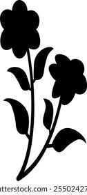 wild flowers vector set. Hand drawn wild herbs, leaves, stems and branches. Collection of botanical black elements. Black and white illustration of different small flowers. Medical plants.