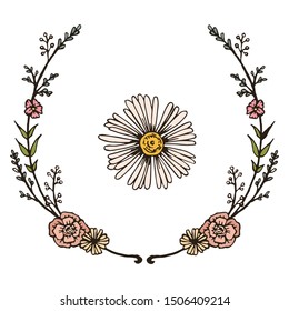 Wild Flowers For Wedding Invitation Element