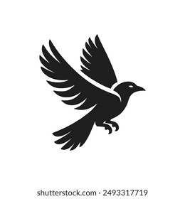 wild flying crow bird animal logo vector illustration template design