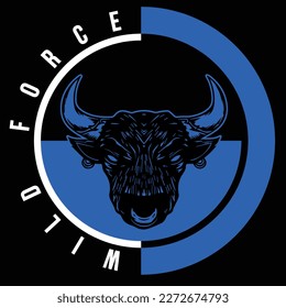 WILD FORCE BULL HEAD ON BLACK BACKGROUND