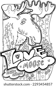 Wild forest animals colouring book vector pages collection for adults and children for relaxation and antistress. Hand drawn line illustration. Cartoon style character drawing.