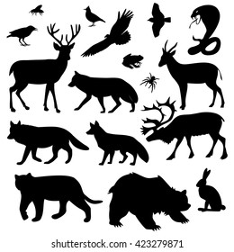 Rustic Animal Bundle Vector Bear Elk Stock Vector (Royalty Free ...