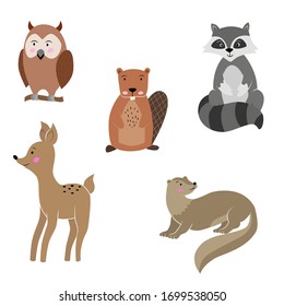 Wild, forest animals. Vector icon.