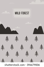 Wild forest. cartoon card. 