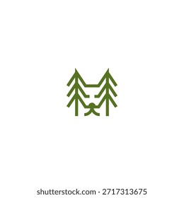 Diseño creativo del logotipo del gato del bosque salvaje.