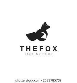 Wild Fox animal Logo Design, Emblem minimal foxes, abstract orange fox Concept, Creative Symbol
