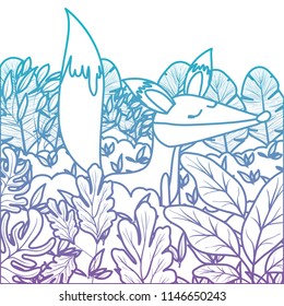 wild fox in the jungle scene