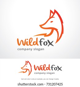 Wild Fox Logo Template Design Vector, Emblem, Design Concept, Creative Symbol, Icon