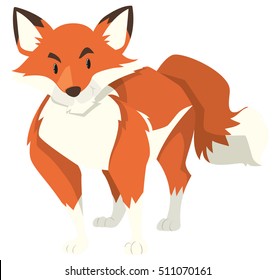 Wild fox with red fur illustration