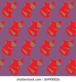 Wild foxes seamless pattern. Nature and animals life theme. Abstract geometric polygonal illustration painted in imaginary colors for use in design card, invitation, poster, banner, placard.