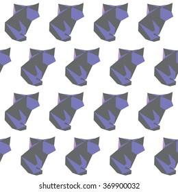 Wild foxes seamless pattern. Nature and animals life theme. Abstract geometric polygonal illustration painted in imaginary colors for use in design card, invitation, poster, banner, placard.