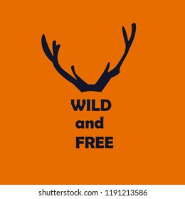 Wild and free illustration, idea for poster