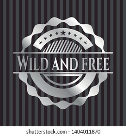 Wild and free silvery emblem. Vector Illustration. Mosaic.