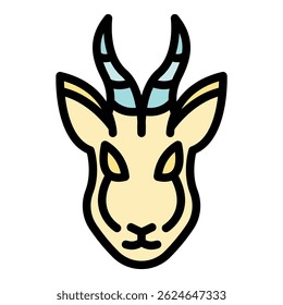 Wild gazelle icon. Outline wild gazelle vector icon color flat isolated
