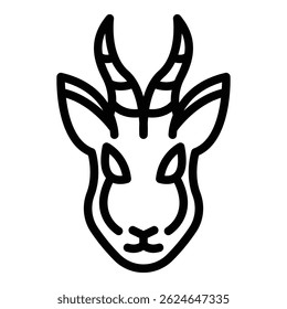 Wild gazelle icon. Outline wild gazelle vector icon for web design isolated on white background