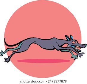 wild ghost dog in a race