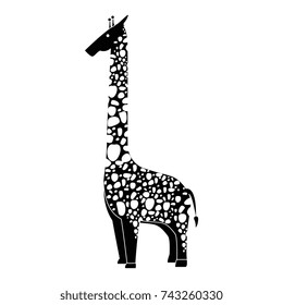 wild giraffe isolated icon