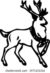 wild goat drawing vector design
