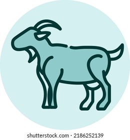 Cabra silvestre, ilustración, vector sobre un fondo blanco.