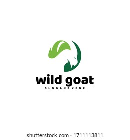 wild goat logo design vector 