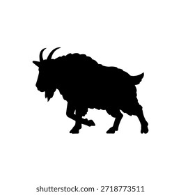 Wilde Ziege Silhouette Vektor flache Illustration Design.