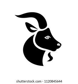 Wild goat. Vector illustration isolated on white background