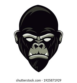 wild gorilla animal head icon vector illustration design
