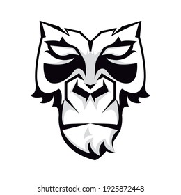 wild gorilla animal head mask icon vector illustration design