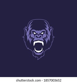 wild gorilla sports mascot with aggressive expression vector icon