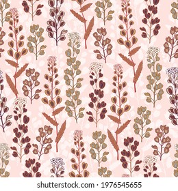 Wild Grasses seamless pattern design