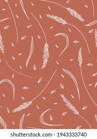 Wild grasses vector seamless pattern - for fabric, wrapping, textile, wallpaper, background.