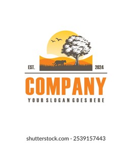 wild Grassland logo , wildlife logo vector