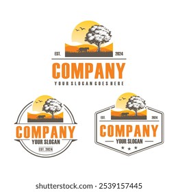 wild Grassland logo , wildlife logo vector