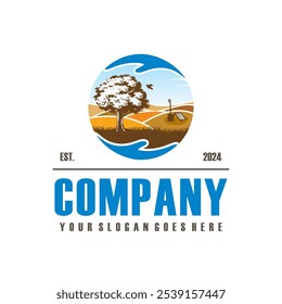 wild Grassland logo , wildlife logo vector