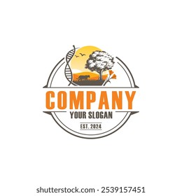 wild Grassland logo , wildlife logo vector