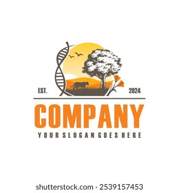 wild Grassland logo , wildlife logo vector