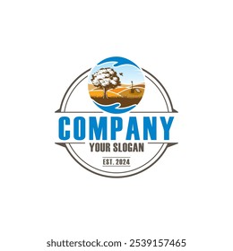 wild Grassland logo , wildlife logo vector