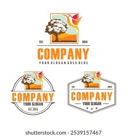wild Grassland logo , wildlife logo vector