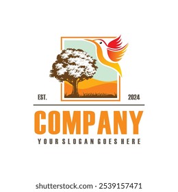 wild Grassland logo , wildlife logo vector