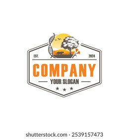 wild Grassland logo , wildlife logo vector