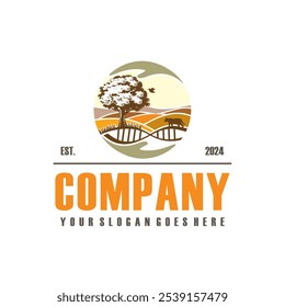 wild Grassland logo , wildlife logo vector
