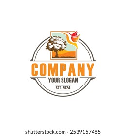wild Grassland logo , wildlife logo vector