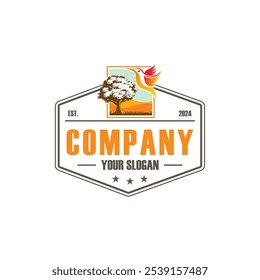 wild Grassland logo , wildlife logo vector