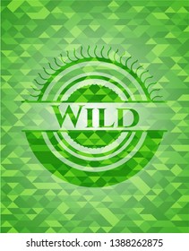 Wild green emblem. Mosaic background. Vector Illustration. Detailed.